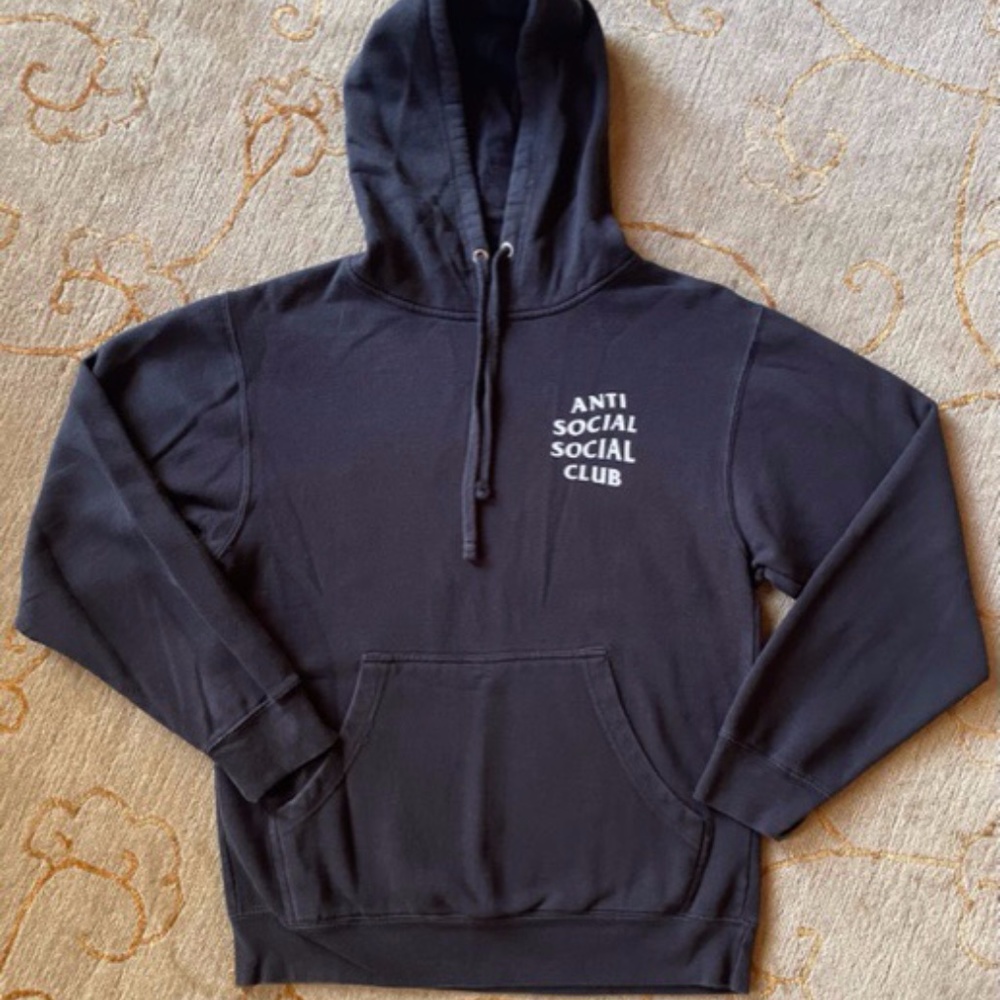 Anti Social Social Slub ‘Mind Games’ Black Hoodie Size S